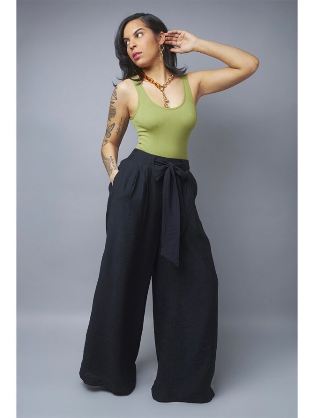Black Wide-Leg Palazzo Pants